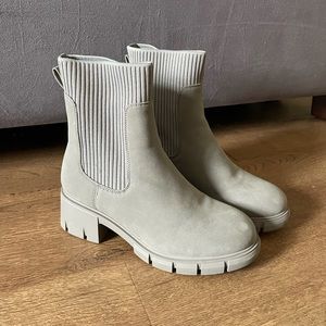 Gray Suede Chelsea Boots